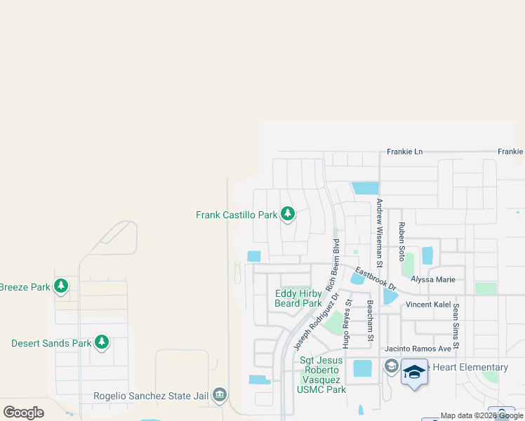 map of restaurants, bars, coffee shops, grocery stores, and more near 4989 Marcella Santillana in El Paso
