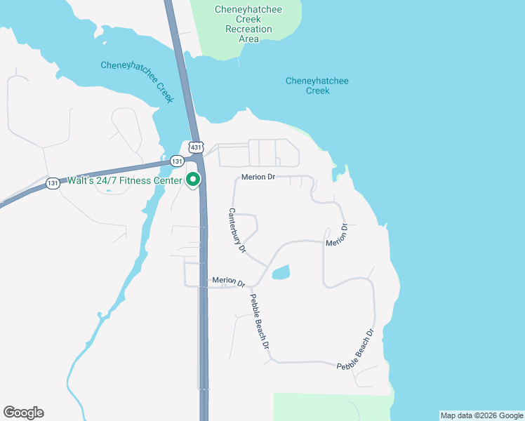 map of restaurants, bars, coffee shops, grocery stores, and more near 131 Villa Road in Eufaula