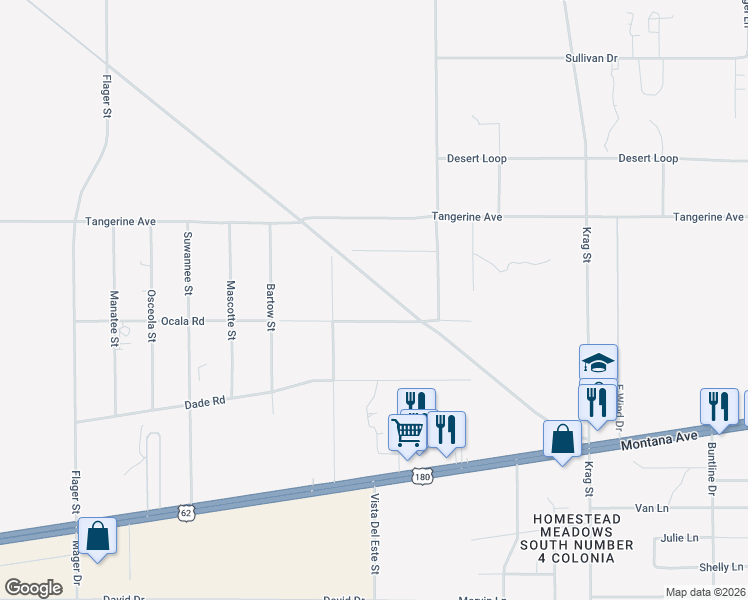 map of restaurants, bars, coffee shops, grocery stores, and more near 14134 Tangerine Avenue in El Paso