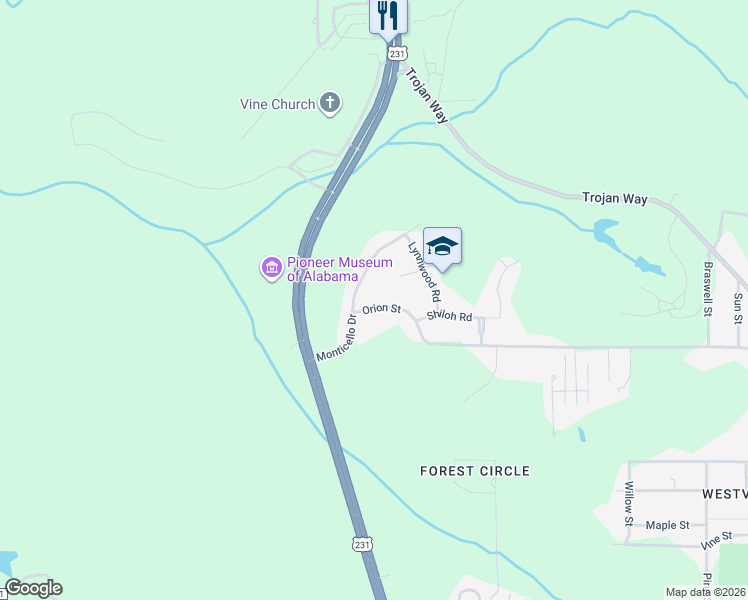 map of restaurants, bars, coffee shops, grocery stores, and more near 809 Orion Street in Troy