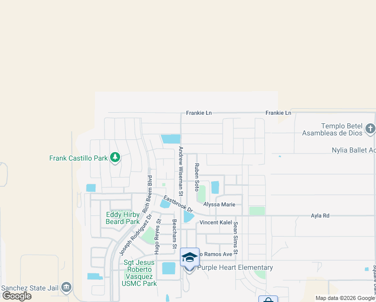 map of restaurants, bars, coffee shops, grocery stores, and more near 3144 Randall Joseph Street in El Paso