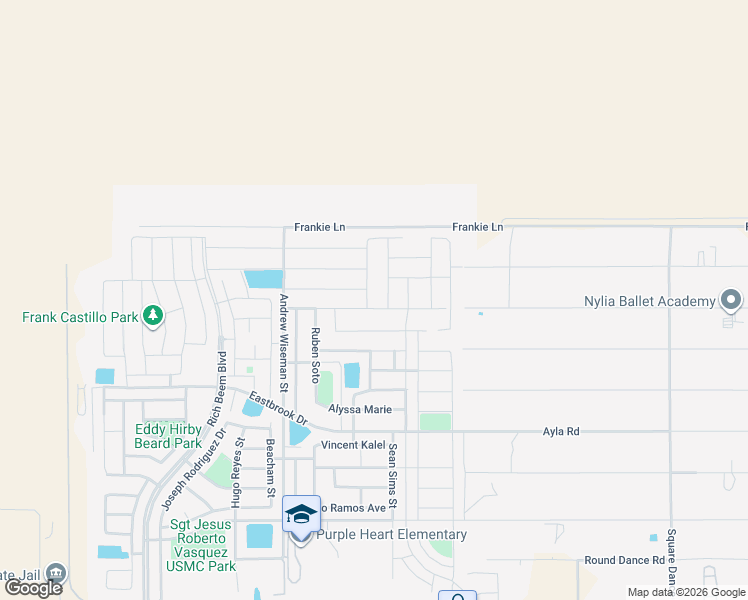 map of restaurants, bars, coffee shops, grocery stores, and more near 14464 Russell Borea in El Paso