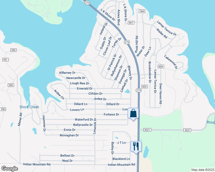 map of restaurants, bars, coffee shops, grocery stores, and more near 6940 Emerald Drive in Brownwood