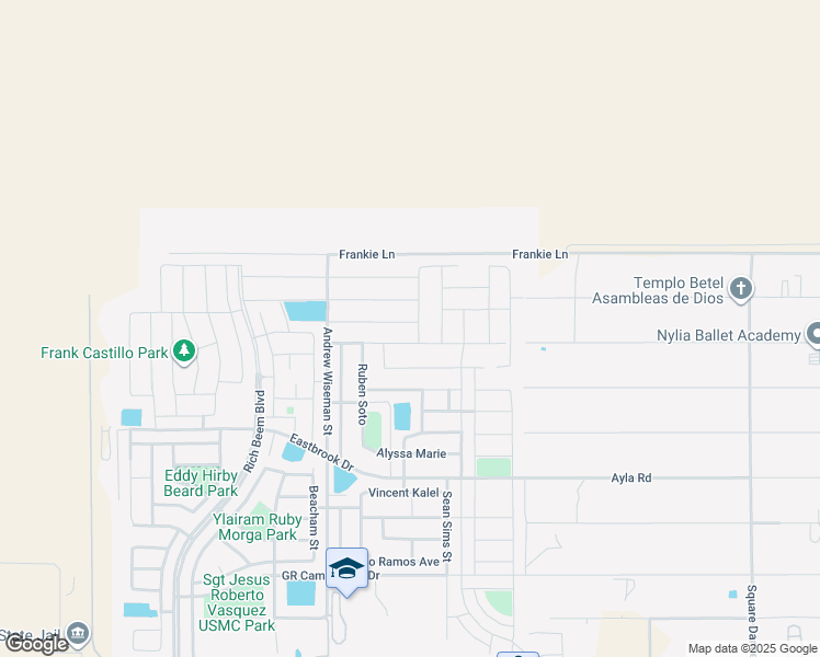 map of restaurants, bars, coffee shops, grocery stores, and more near 14436 Russell Borea in El Paso
