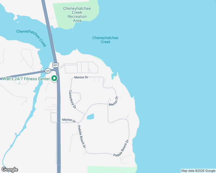 map of restaurants, bars, coffee shops, grocery stores, and more near 208 Merion Drive in Eufaula
