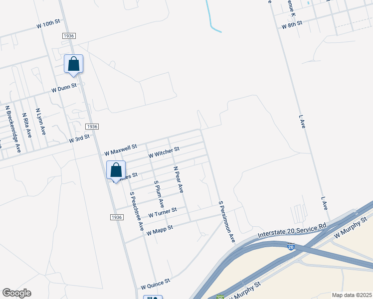map of restaurants, bars, coffee shops, grocery stores, and more near 5241 West Witcher Street in Odessa