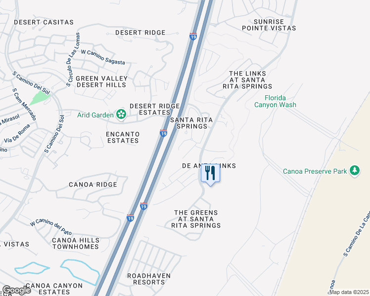 map of restaurants, bars, coffee shops, grocery stores, and more near 3140 West Prosperi Avenue in Tucson
