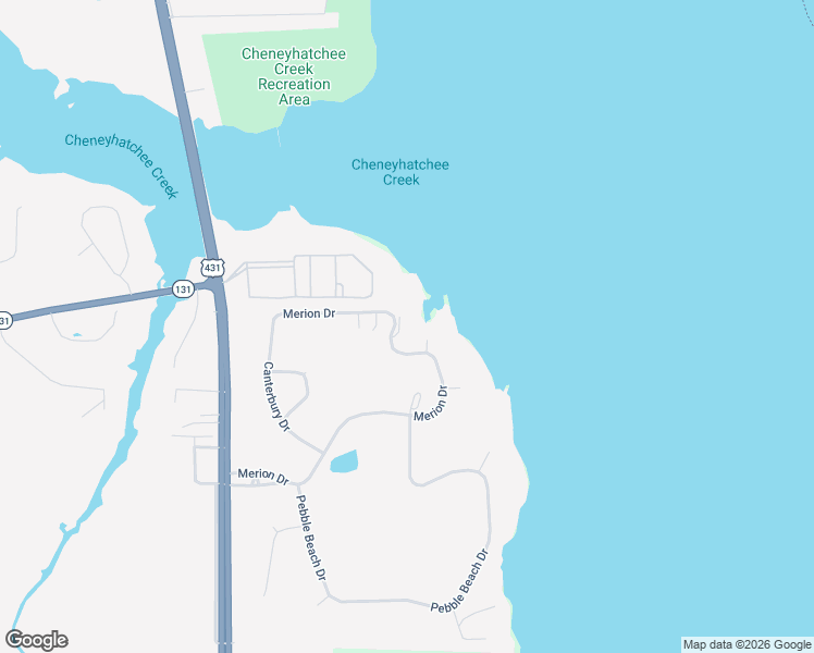 map of restaurants, bars, coffee shops, grocery stores, and more near 5C Merion Drive in Eufaula