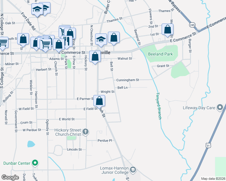 map of restaurants, bars, coffee shops, grocery stores, and more near 242 Bell Street in Greenville