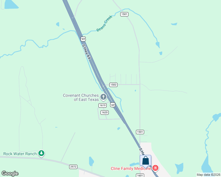 map of restaurants, bars, coffee shops, grocery stores, and more near 28524 U.S. 69 in Rusk