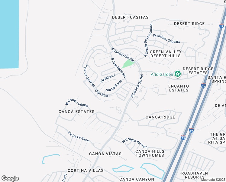 map of restaurants, bars, coffee shops, grocery stores, and more near 1511 Vía De Roma in Green Valley