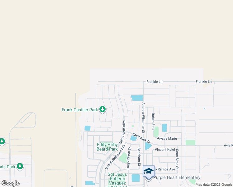 map of restaurants, bars, coffee shops, grocery stores, and more near 3241 Mansour Farah Street in El Paso
