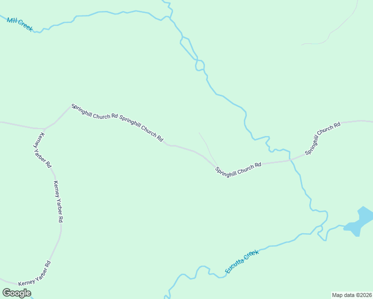 map of restaurants, bars, coffee shops, grocery stores, and more near Springhill Church Road in Wayne County