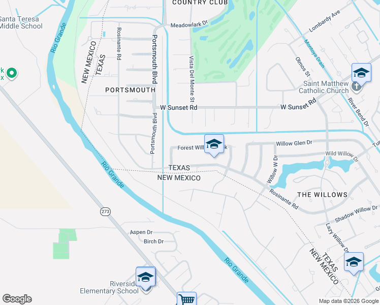 map of restaurants, bars, coffee shops, grocery stores, and more near 829 Rosinante Road in El Paso