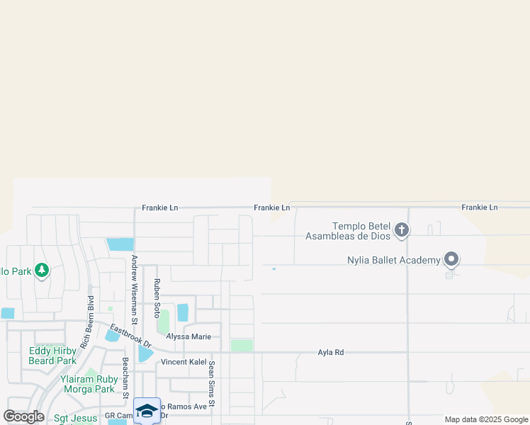 map of restaurants, bars, coffee shops, grocery stores, and more near 13100 Frankie Lane in El Paso