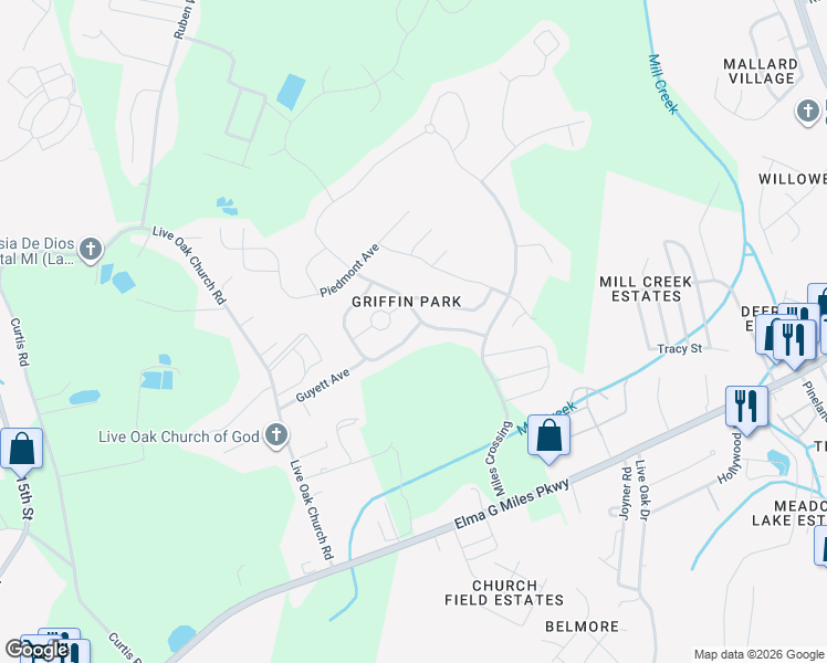 map of restaurants, bars, coffee shops, grocery stores, and more near 203 Augusta Way in Hinesville