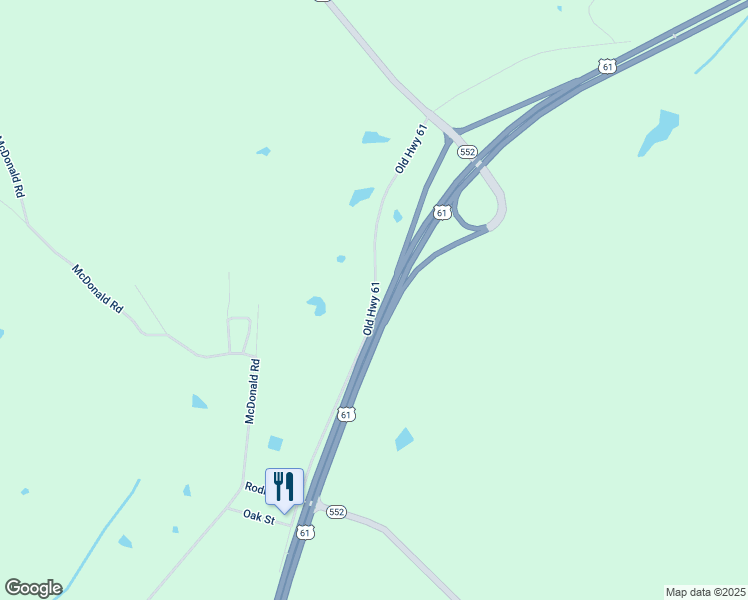 map of restaurants, bars, coffee shops, grocery stores, and more near Old Highway 61 in Jefferson County