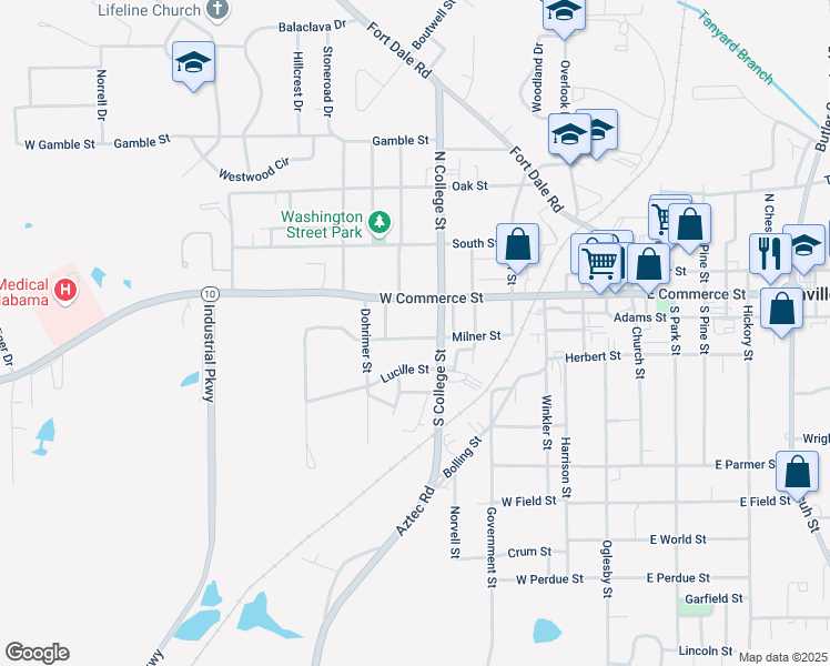 map of restaurants, bars, coffee shops, grocery stores, and more near 617-639 Milner Street in Greenville
