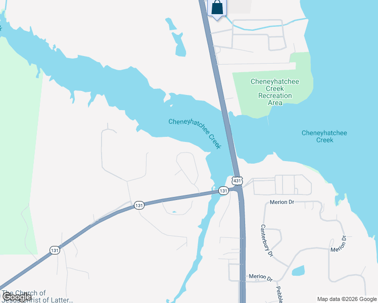 map of restaurants, bars, coffee shops, grocery stores, and more near 18 Walden Woods Loop in Eufaula