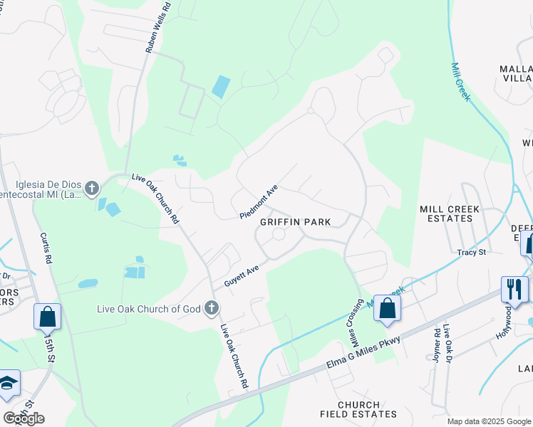 map of restaurants, bars, coffee shops, grocery stores, and more near 251 Augusta Way in Hinesville