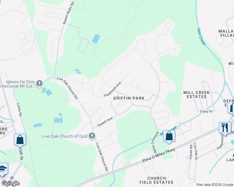 map of restaurants, bars, coffee shops, grocery stores, and more near 138 Grandview Drive in Hinesville
