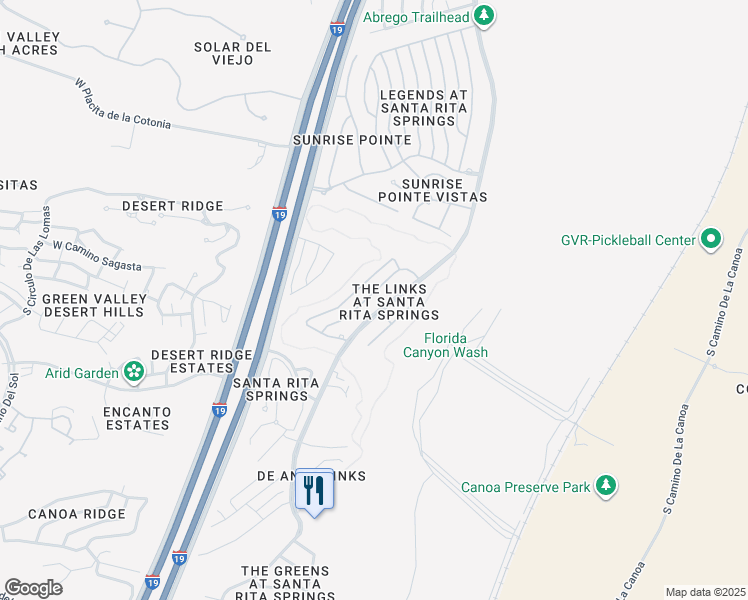 map of restaurants, bars, coffee shops, grocery stores, and more near 2735 South Fade Drive in Green Valley