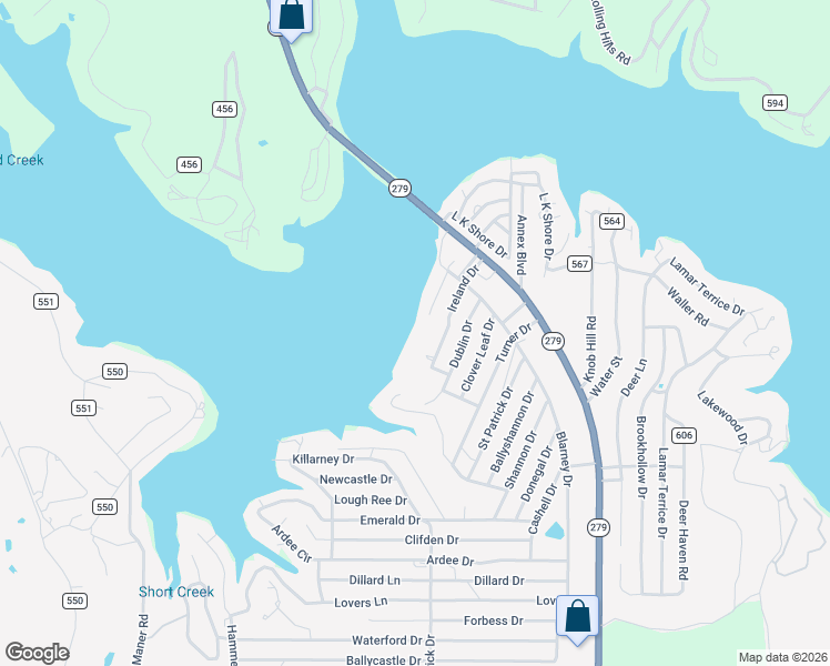 map of restaurants, bars, coffee shops, grocery stores, and more near 6930 Shamrock Drive in Brownwood
