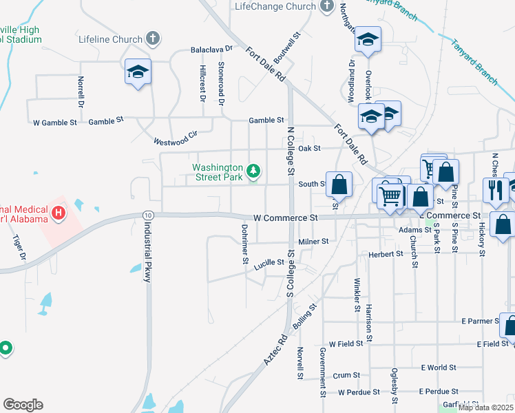 map of restaurants, bars, coffee shops, grocery stores, and more near 107 Water Street in Greenville