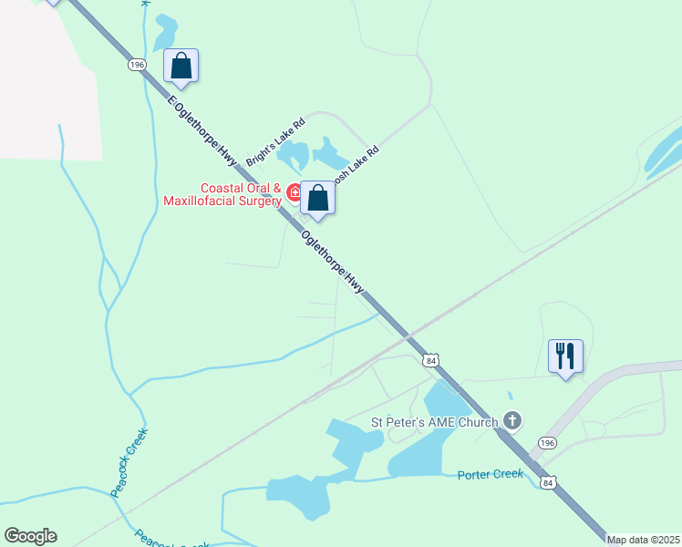 map of restaurants, bars, coffee shops, grocery stores, and more near 4733 Spencer Gaulden Road in Hinesville
