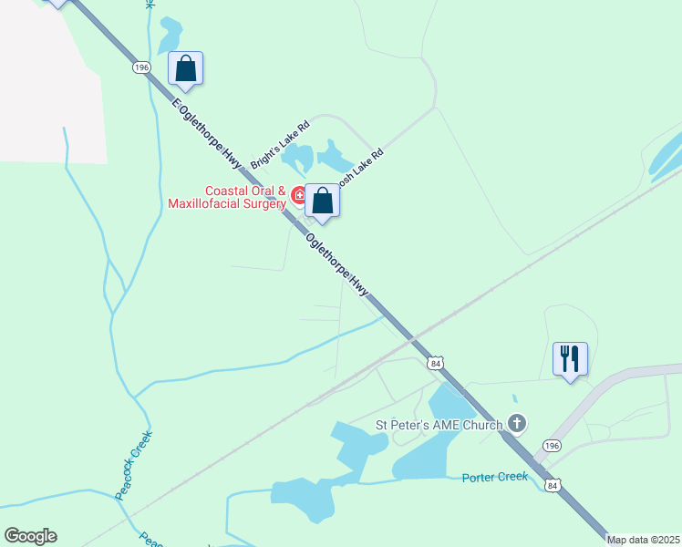 map of restaurants, bars, coffee shops, grocery stores, and more near 4733 Spencer Gaulden Road in Hinesville