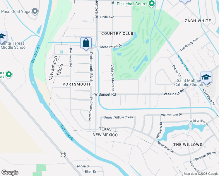 map of restaurants, bars, coffee shops, grocery stores, and more near 4808 Vista Del Monte Street in El Paso