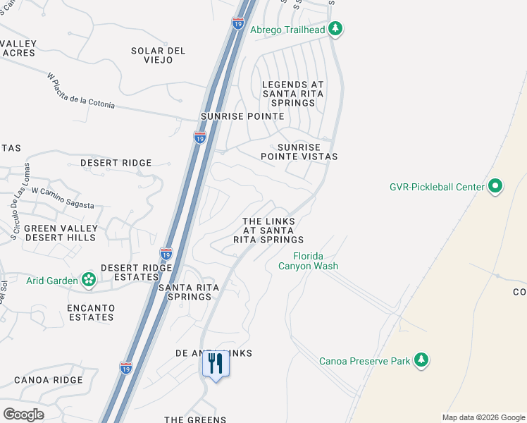 map of restaurants, bars, coffee shops, grocery stores, and more near 2681 South Chipshot Drive in Green Valley