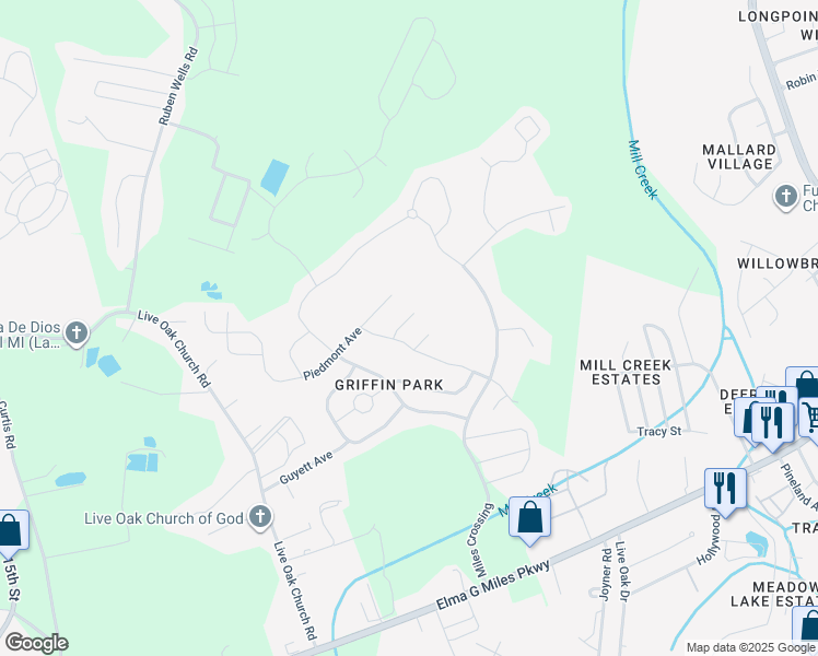 map of restaurants, bars, coffee shops, grocery stores, and more near 705 Auburn Cove in Hinesville