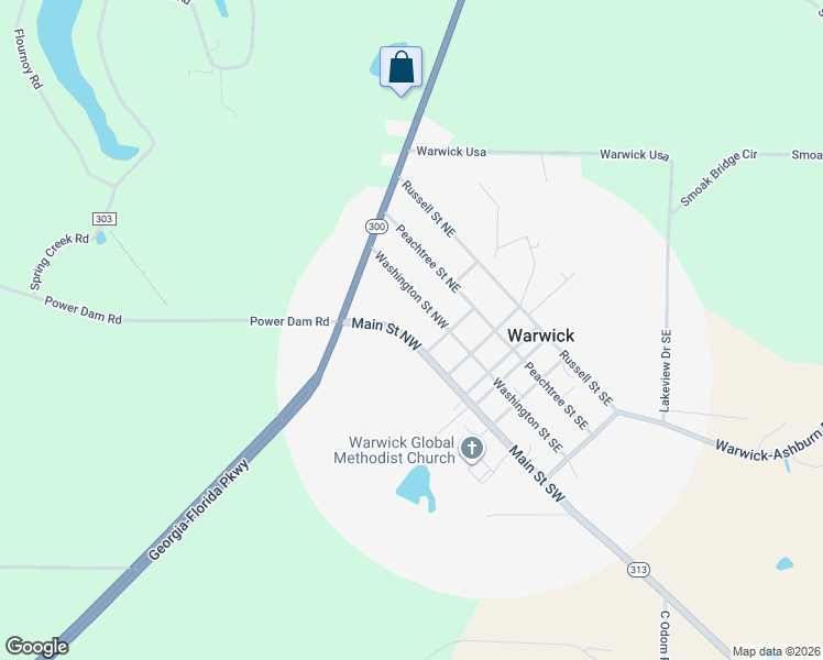 map of restaurants, bars, coffee shops, grocery stores, and more near 181 Washington Street Southeast in Warwick