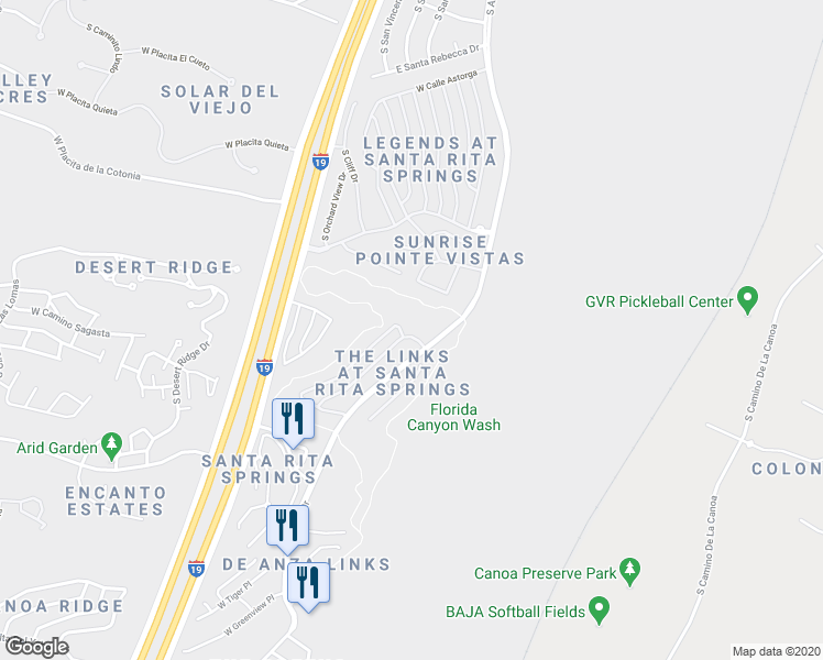 map of restaurants, bars, coffee shops, grocery stores, and more near 2664 South Fade Drive in Green Valley
