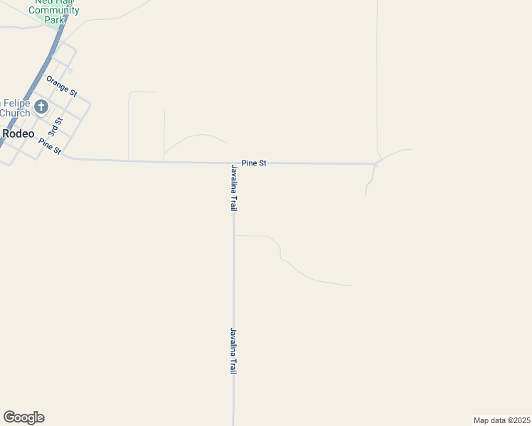 map of restaurants, bars, coffee shops, grocery stores, and more near Javalina Trail in Rodeo
