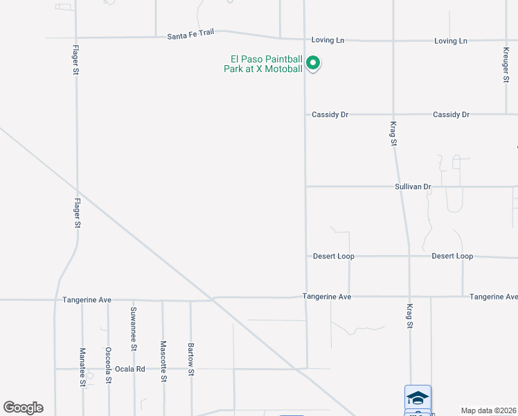 map of restaurants, bars, coffee shops, grocery stores, and more near 14300 Sullivan Drive in El Paso