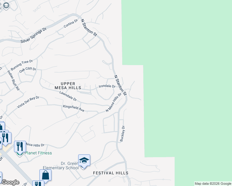 map of restaurants, bars, coffee shops, grocery stores, and more near 548 Regency Drive in El Paso