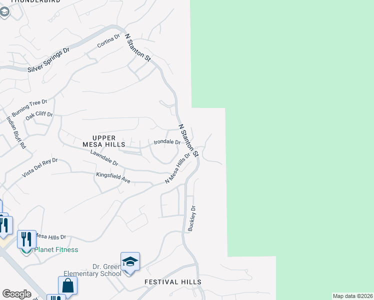 map of restaurants, bars, coffee shops, grocery stores, and more near 548 Regency Drive in El Paso