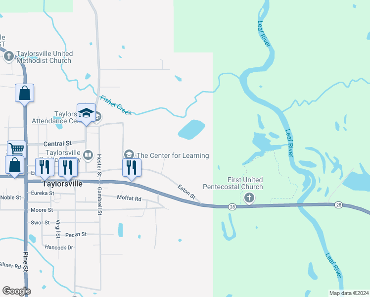 map of restaurants, bars, coffee shops, grocery stores, and more near in Taylorsville