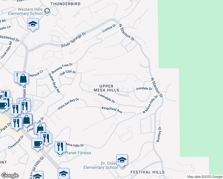 map of restaurants, bars, coffee shops, grocery stores, and more near 412 Hollydale Drive in El Paso