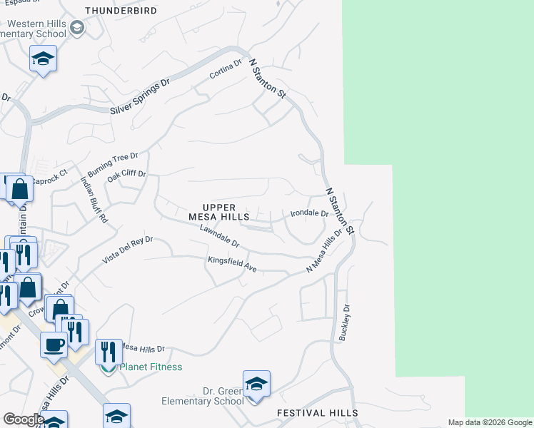 map of restaurants, bars, coffee shops, grocery stores, and more near 432 Hollydale Drive in El Paso