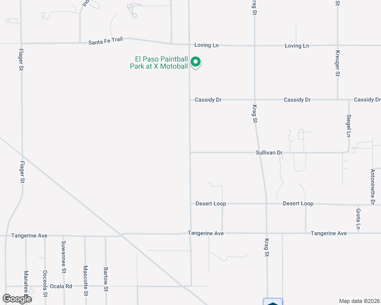 map of restaurants, bars, coffee shops, grocery stores, and more near 14300 Sullivan Drive in El Paso