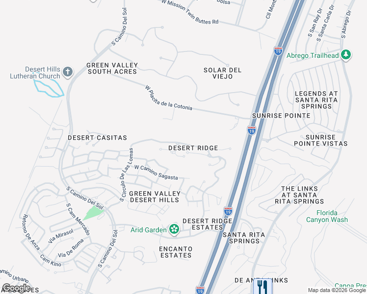 map of restaurants, bars, coffee shops, grocery stores, and more near 937 West Desert Hills Drive in Green Valley