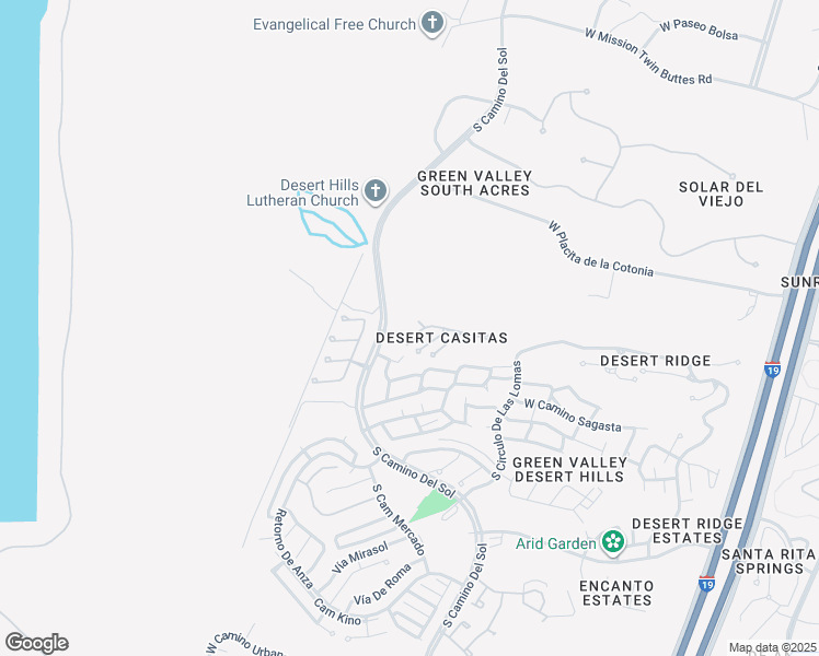 map of restaurants, bars, coffee shops, grocery stores, and more near 1444 West Desert Hills Drive in Green Valley