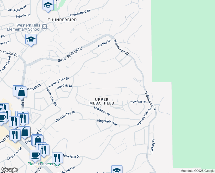 map of restaurants, bars, coffee shops, grocery stores, and more near 409 Sharondale Drive in El Paso