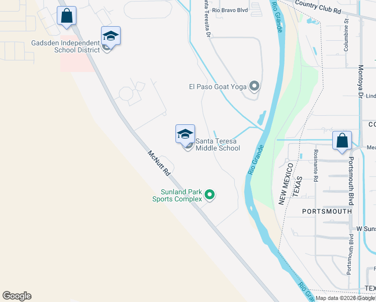 map of restaurants, bars, coffee shops, grocery stores, and more near 4800 McNutt Road in Santa Teresa