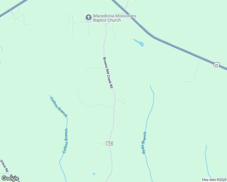 map of restaurants, bars, coffee shops, grocery stores, and more near Browns Mill Creek Road in Troy
