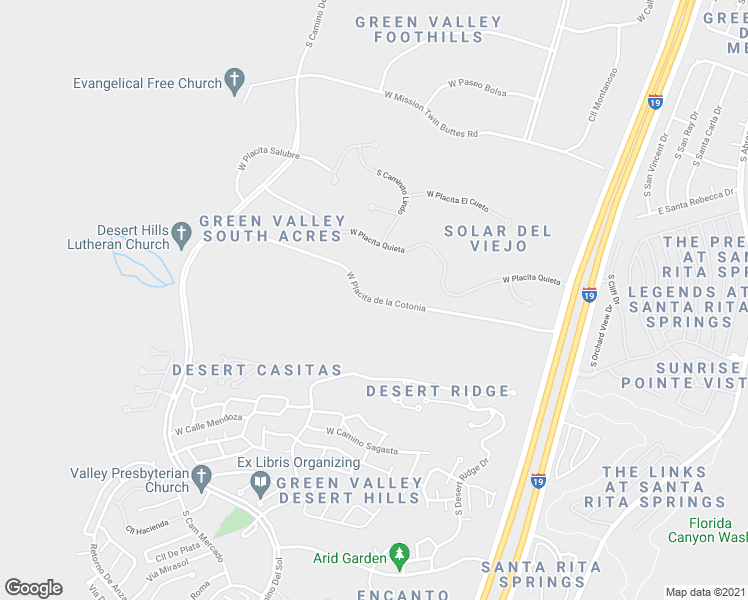 map of restaurants, bars, coffee shops, grocery stores, and more near 1020 West Placita de la Cotonia in Green Valley