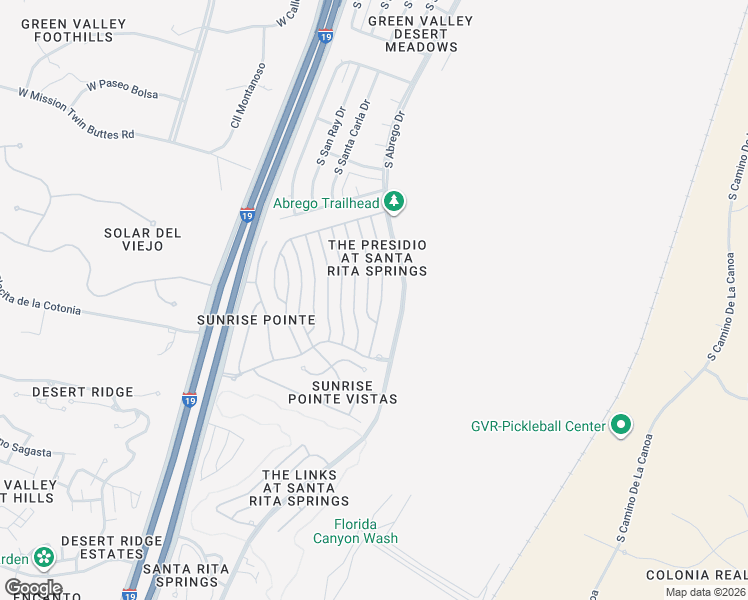 map of restaurants, bars, coffee shops, grocery stores, and more near 2349 South Vía Tulum in Green Valley